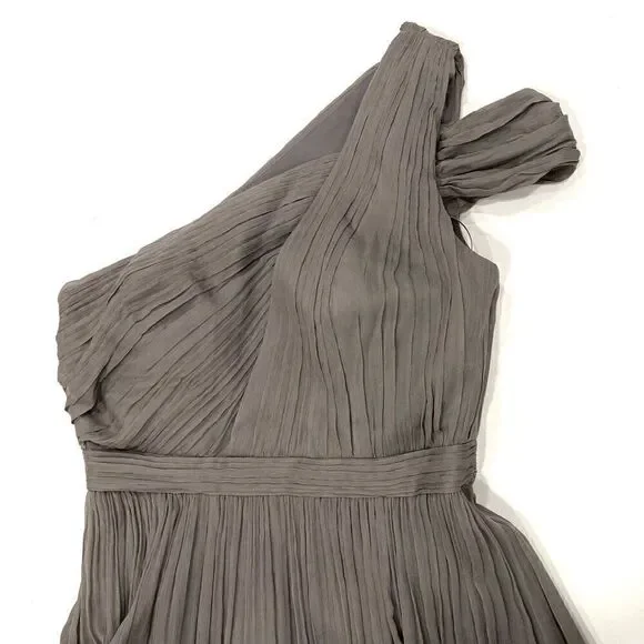 J. CREW Long Silk Chiffon Dress in Gray
